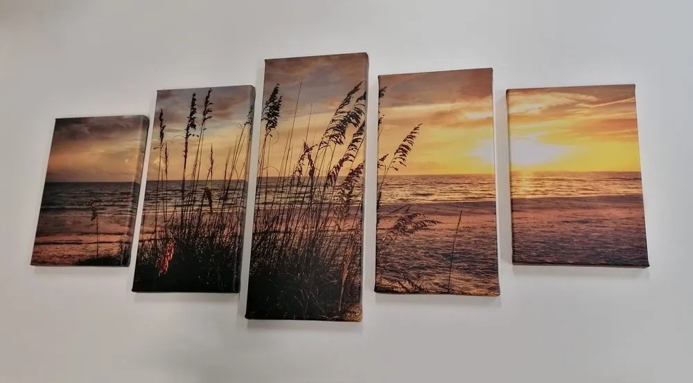 Quadri 5 pezzi – Tramonto sulla spiaggia