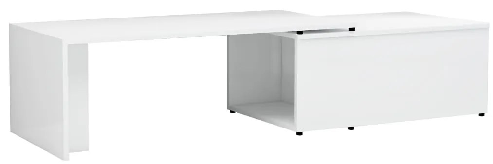 Tavolino Salotto Bianco Lucido 150x50x35 cm Legno Multistrato