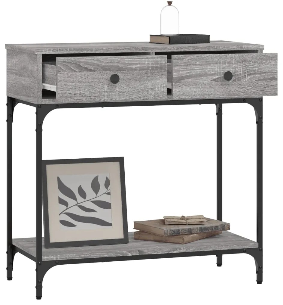 Tavolino consolle grigio sonoma 75x34,5x75cm legno multistrato
