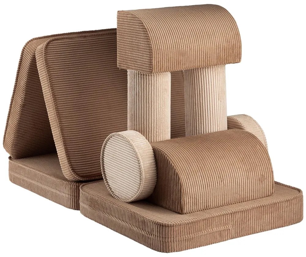 Divano per bambini marrone con rivestimento in velluto a coste 132 cm Settee – Wigiwama