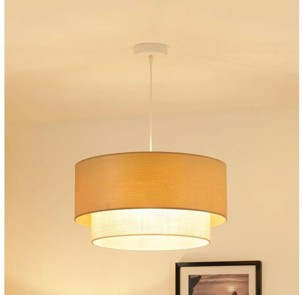 Brilagi - Lampadario a cavo ARIZONA BOHO 1xE27/15W/230V Ø 45 cm beige/bianco