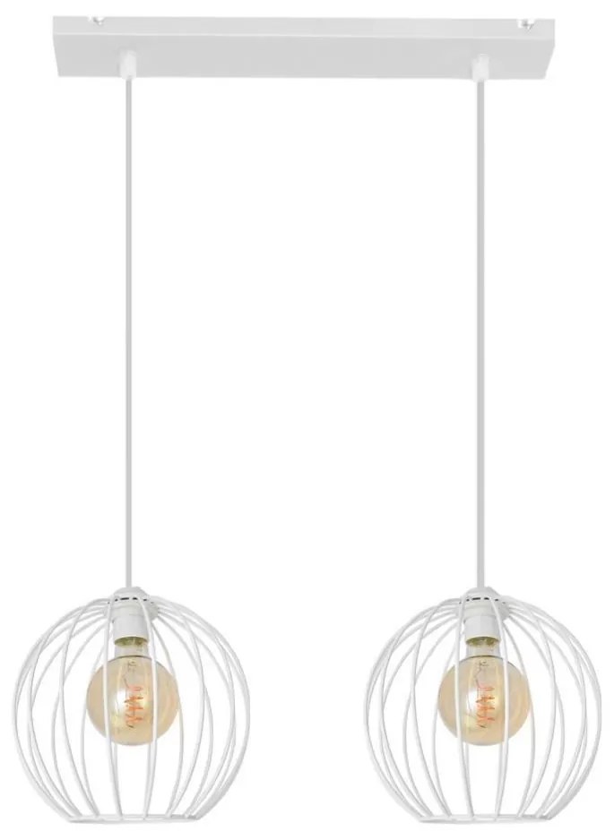 Lampadario su corda MERCURE 2xE27/15W/230V bianco