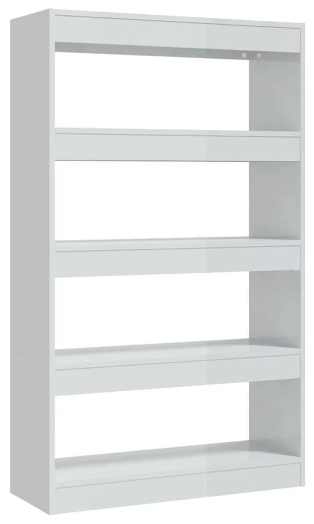 Libreria/divisorio bianco lucido 80x30x135 cm in truciolato