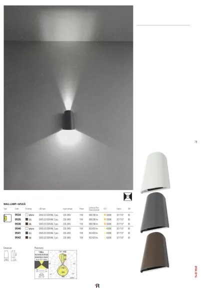 Redo 9536 - Applique da esterno a LED TWILL/11W/230V IP65