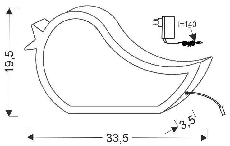 Lampada per bambini blu Bird - Candellux Lighting