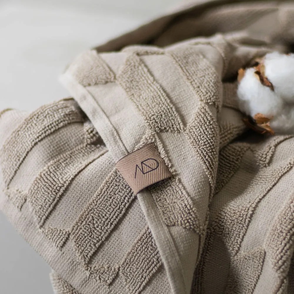 Telo da bagno in cotone beige 70x133 cm Geo - Mette Ditmer Denmark