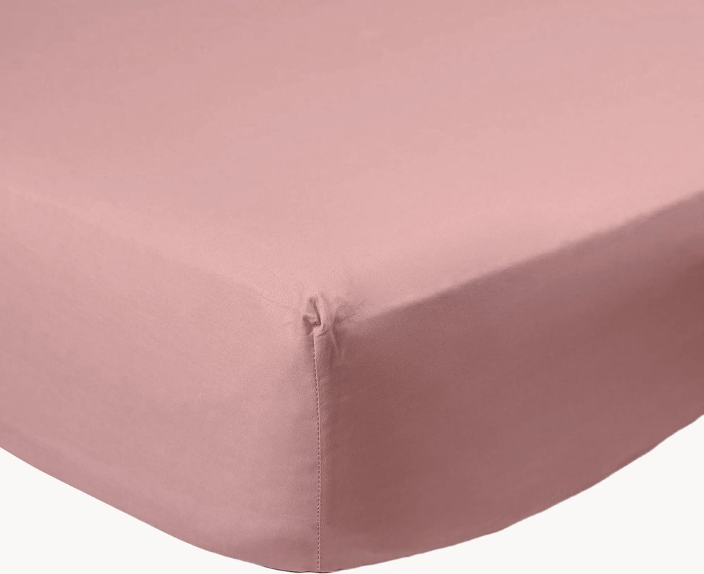 Lenzuolo con angoli boxspring in percalle di cotone Mauve
