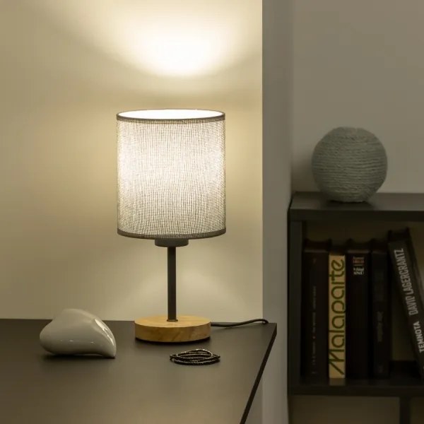 Brilagi - Lampada da tavolo NUBILA WOOD 1xE27/25W/230V quercia/grigio