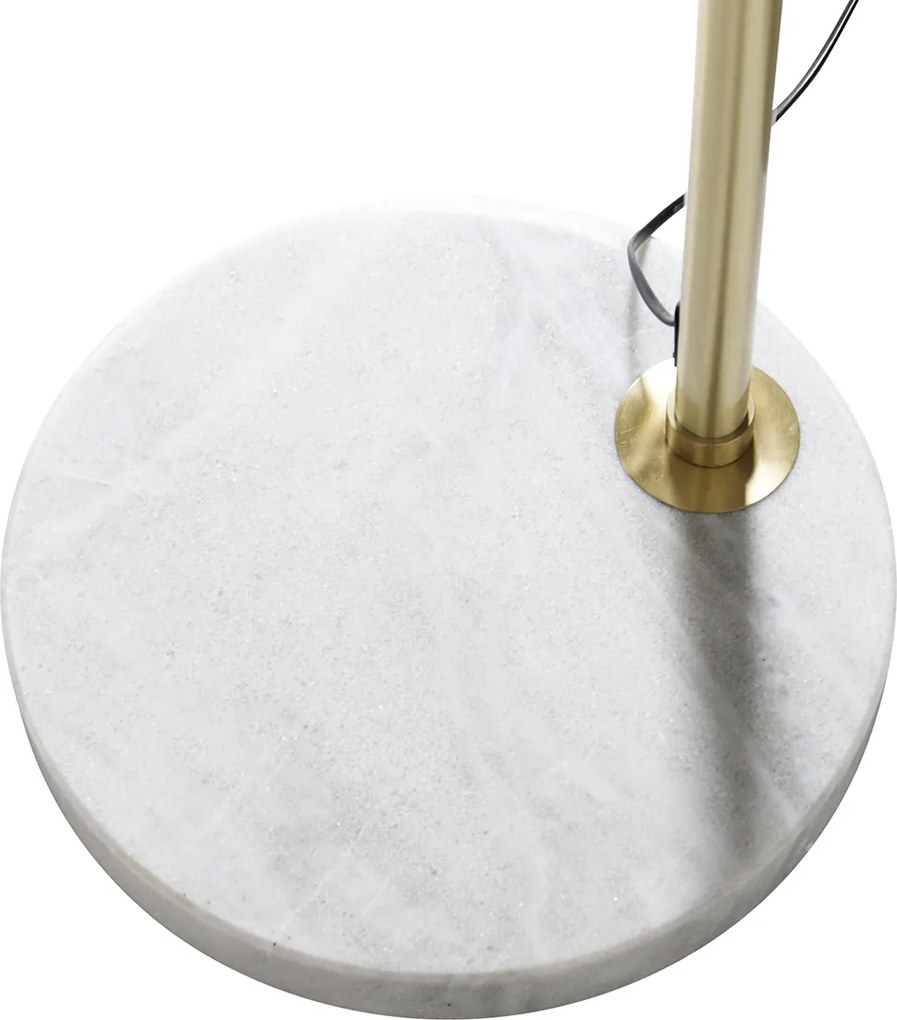 Lampada ad arco moderna bianca con paralume orientale in bambù 50 cm - XXL Rina