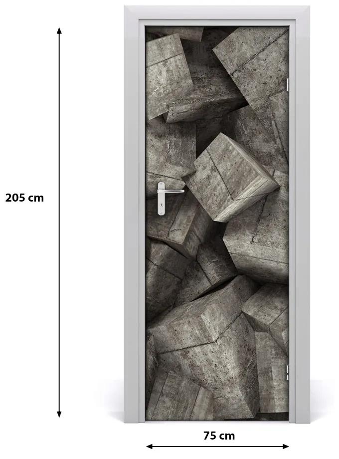 Adesivo per porta interna Cubi di cemento 75x205 cm