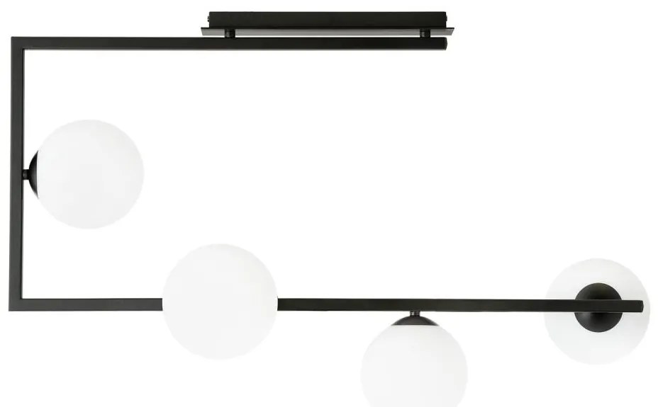 Lampadario a sospensione con supporto rigido SOMA 4xE14/10W/230V nero/bianco