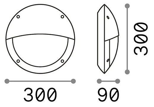 Applique Moderna Polar-2 Materie Plastiche Bianco 1 Luce E27