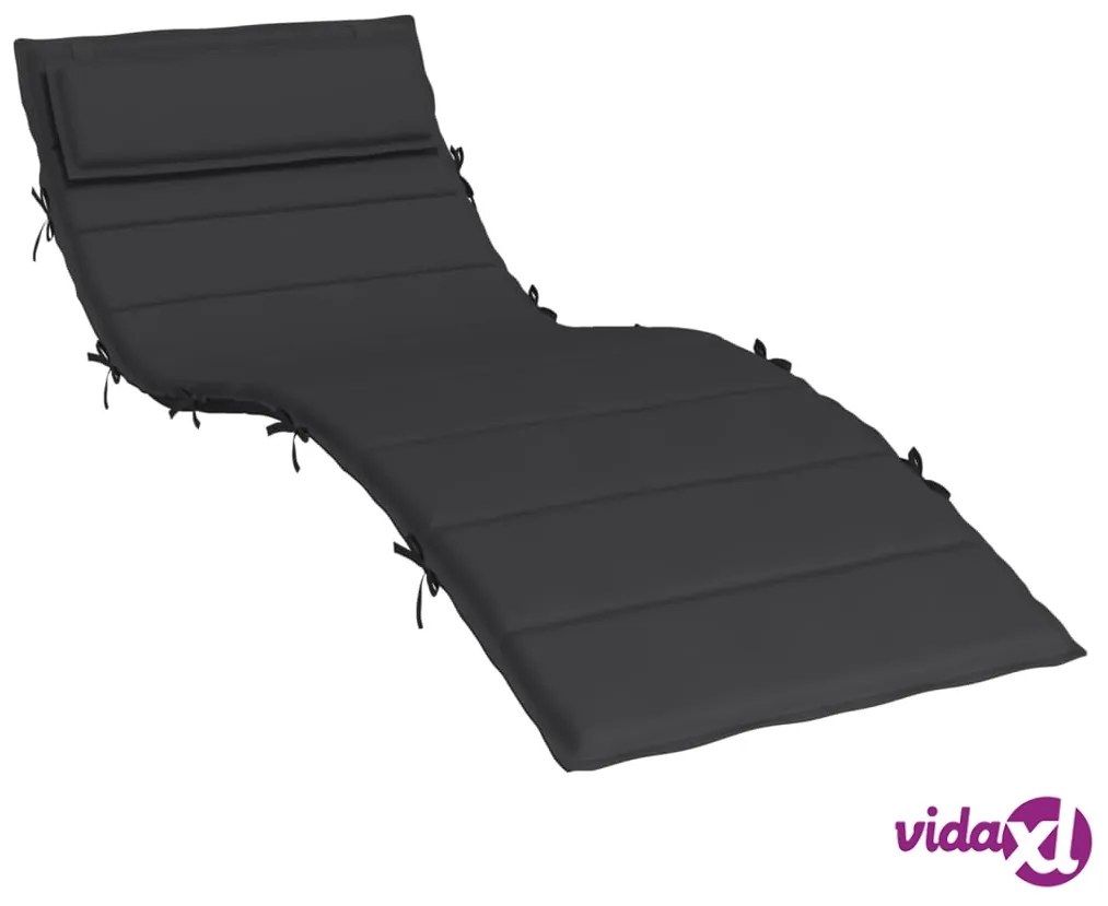 vidaXL Cuscino per Lettino Nero 180x60x3 cm in Tessuto Oxford