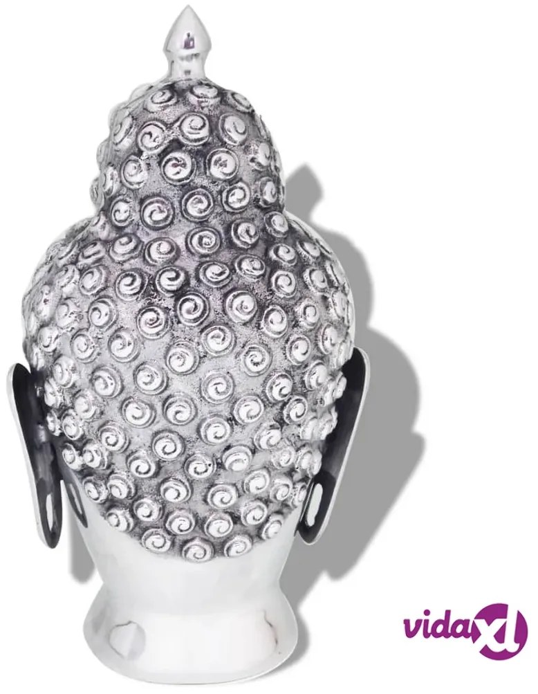vidaXL Testa di Buddha Decorazione in Alluminio Argento