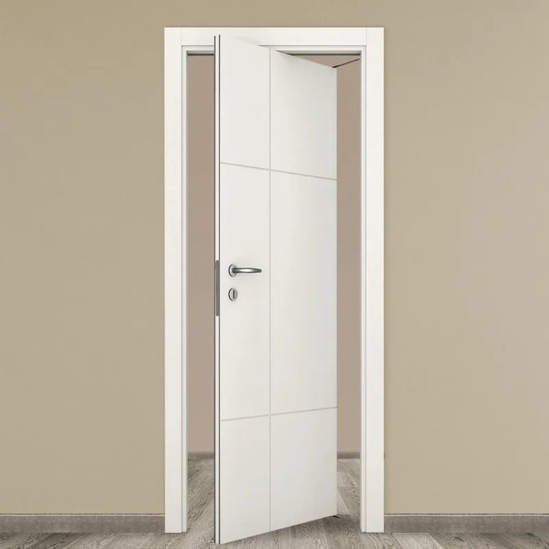 Porta tamburata rototraslante City bianco L 80 x H 210 cm destra