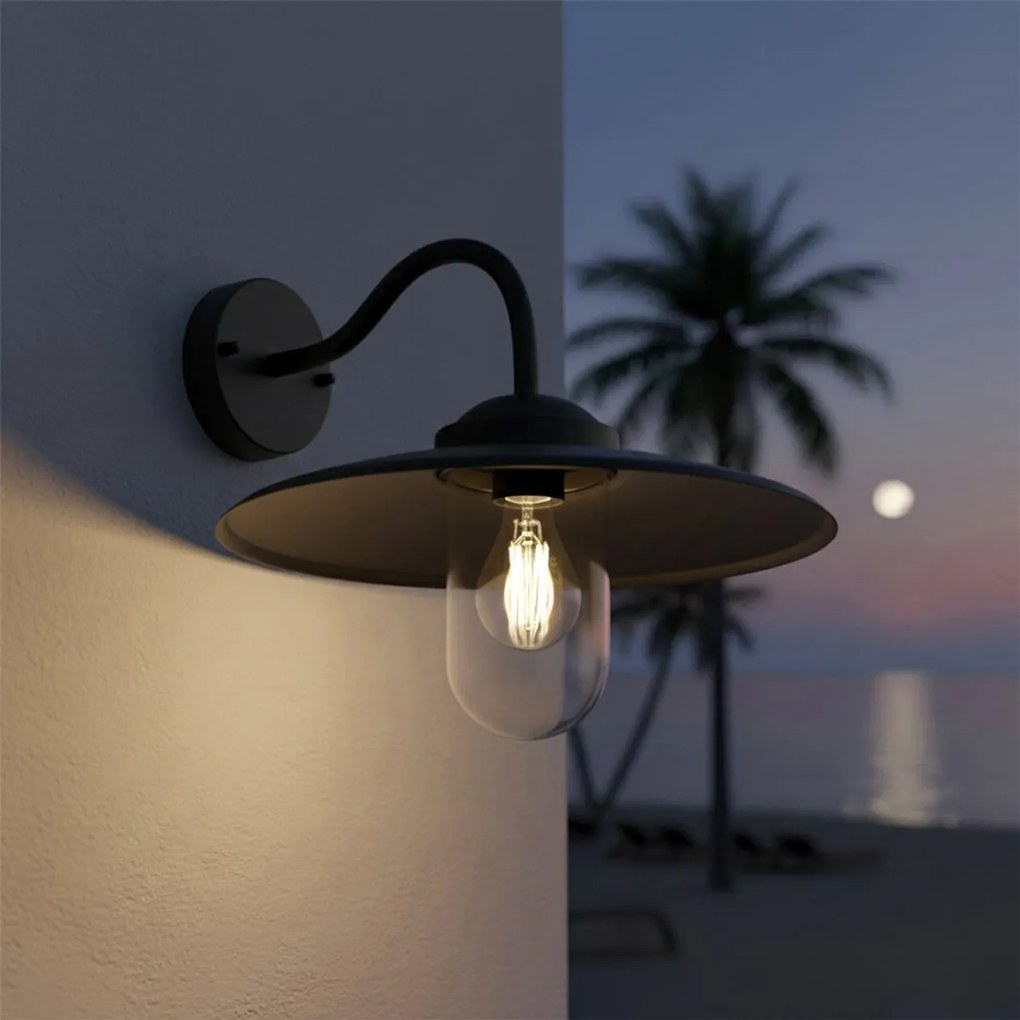 Applique Nera E27 IP54 per Esterni - Serie AURA