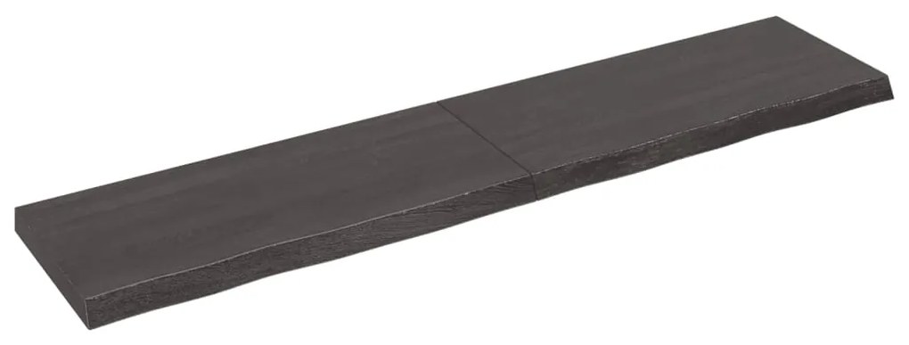 Ripiano muro grigio scuro 180x40x6 cm massello rovere trattato