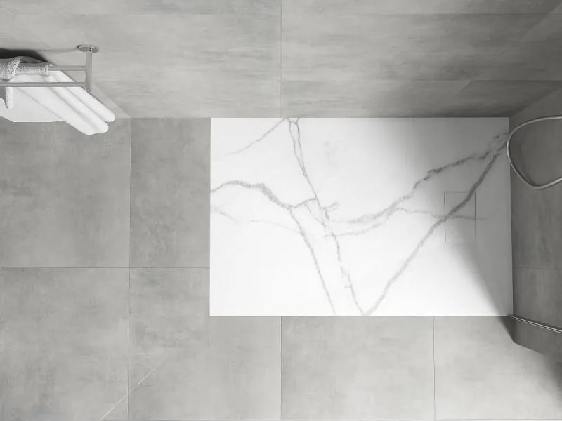 Mexen Hugo piatto doccia rettangolare SMC 120 x 90 cm, pietra bianca - 42159012