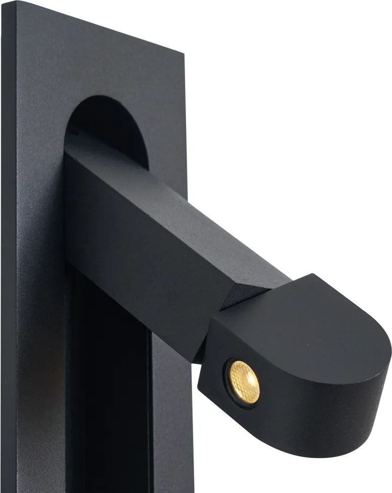 Set di 2 lampade da parete moderne nere con LED e porta USB-C - Hilton