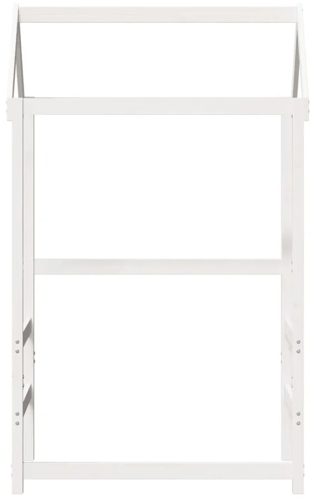 Tetto letto bambini bianco 108x70x176,5 cm legno massello pino