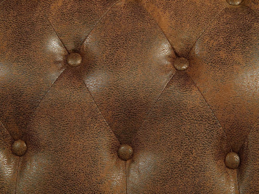Lotto di 2 poltrone CHESTERFIELD in microfibra effetto cuoio invecchiato