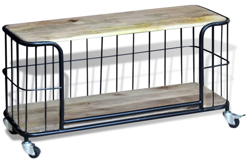 Mobile porta tv in solido legno di mango 100x40x45 cm