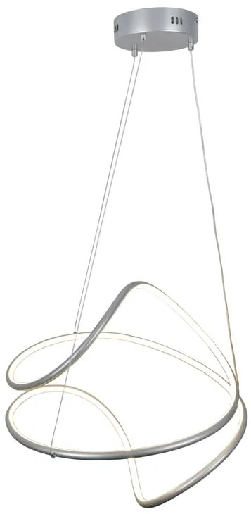 Lampadario LED moderno Konny grigio, luce con 3 temperature di colore 2850 lumen, NOVECENTO
