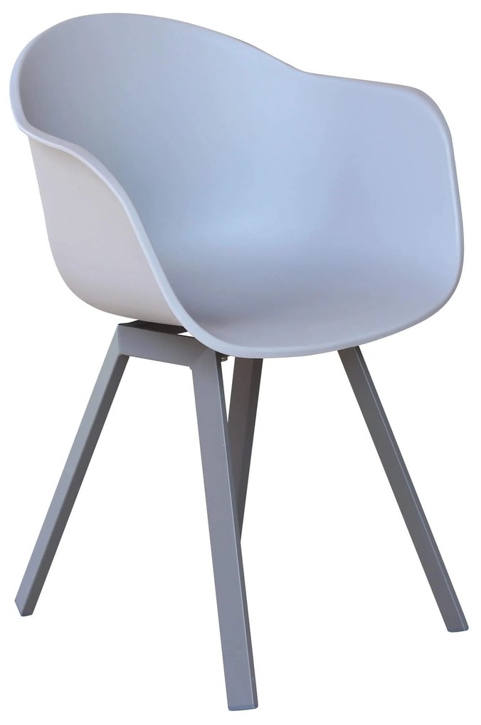 JERRI - set tavolo in alluminio cm 90/180 x 90 x 75 h con 6 poltrone Jessie