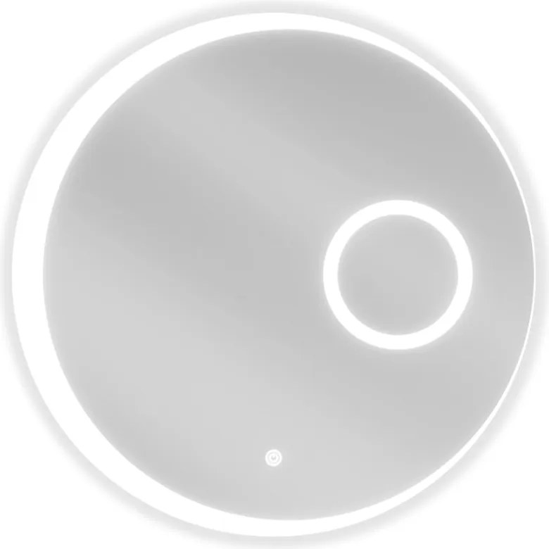 Mexen Ella specchio da bagno illuminato con specchio cosmetico, rotondo 60 cm, LED 6000K, antiappannante - 9811-060-060-611-00