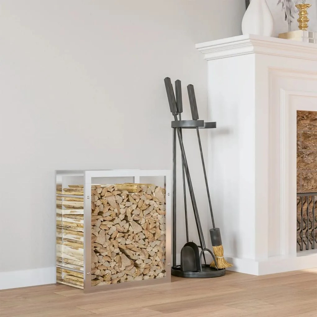 Portalegna 80x28x86 Cm İn Acciaio Inossidabile /