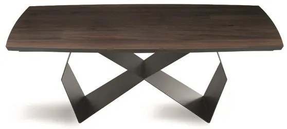 Tavolo allungabile 300 cm con base metallo Nero e piano Rovere Termico WALL