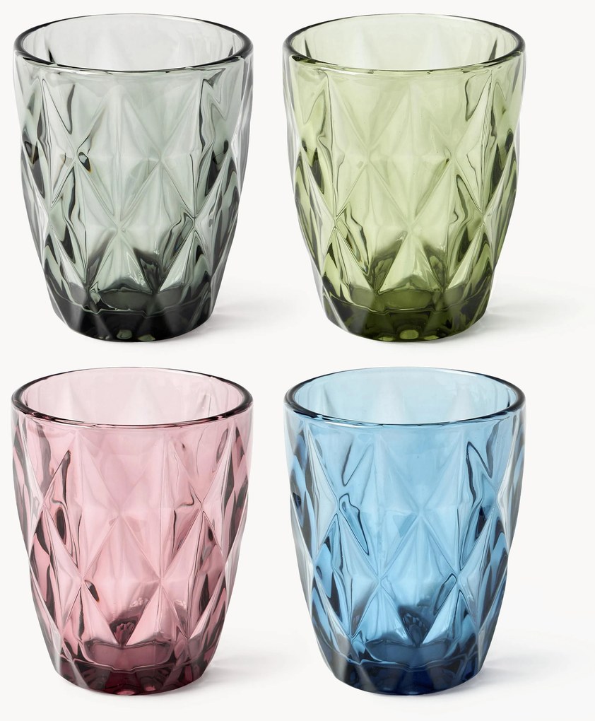 Set di 4 bicchieri con motivo strutturato Colorado