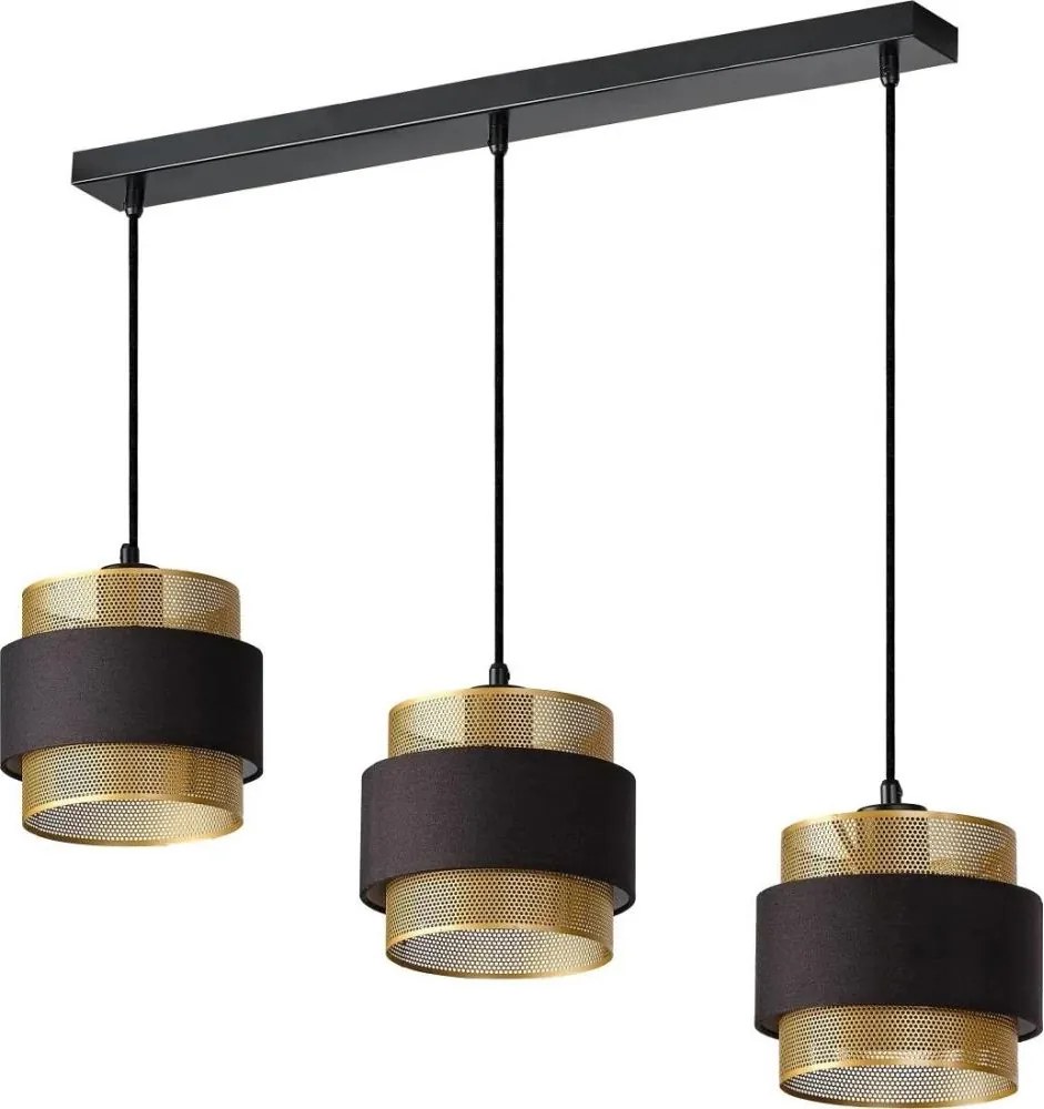 Osram - Lampadario a sospensione con cavo DECOR HORNET 3xE27/10W/230V nero/oro