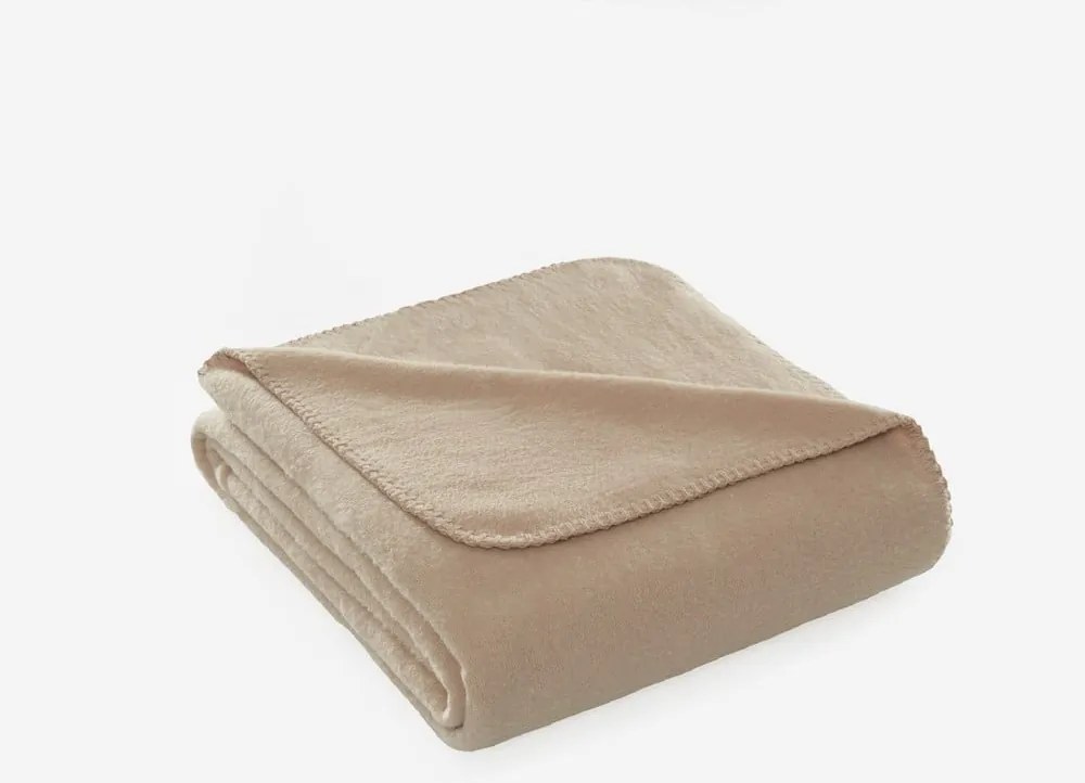 Coperta beige in vello 130x170 cm Brighton – Mijolnir