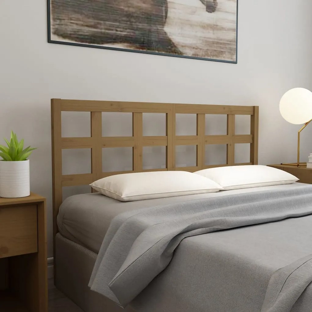 Testiera Per Letto Ambra 156x4x100 Cm İn Legno Massello Di Pino /