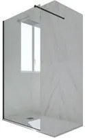 Parete doccia Walk-in da 120 CM H 200 Vetro Trasparente Profilo Nero Matt in pvc mod. Kolors