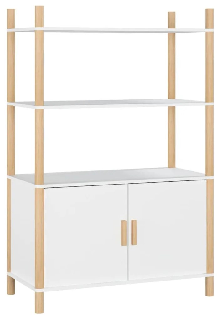 Credenza bianca 80x40x121 cm in legno multistrato