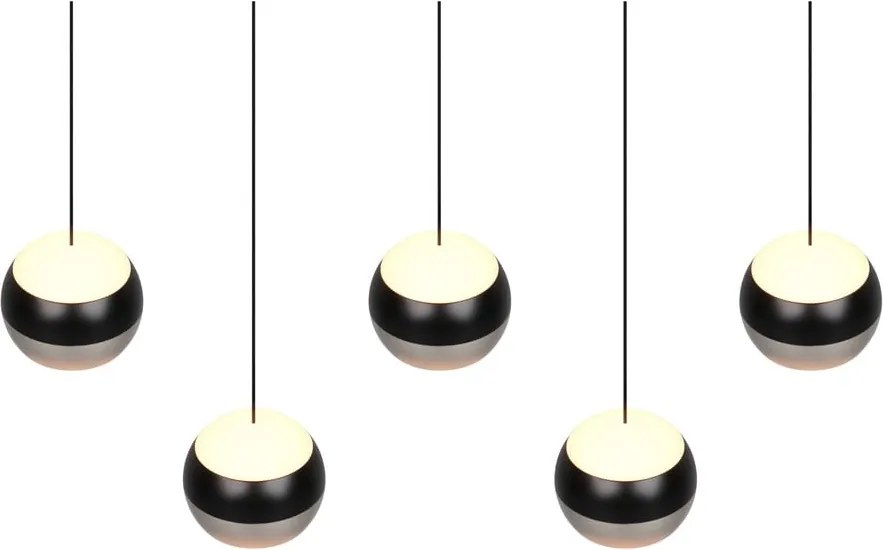 Lampadario LED nero e argentato Orbit – Trio Select
