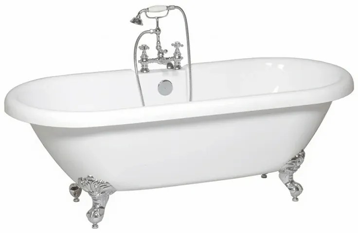 Vasca da bagno freestanding classica 177x80 Piedini cromo a zampa daquila regolabili Victoria