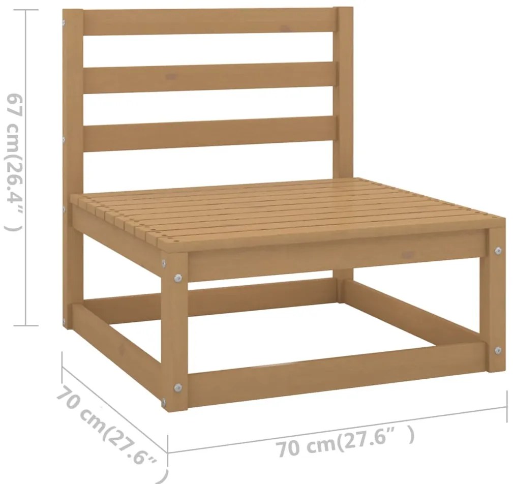 Set Divani da Giardino 12 pz Cuscini Miele in Massello di Pino