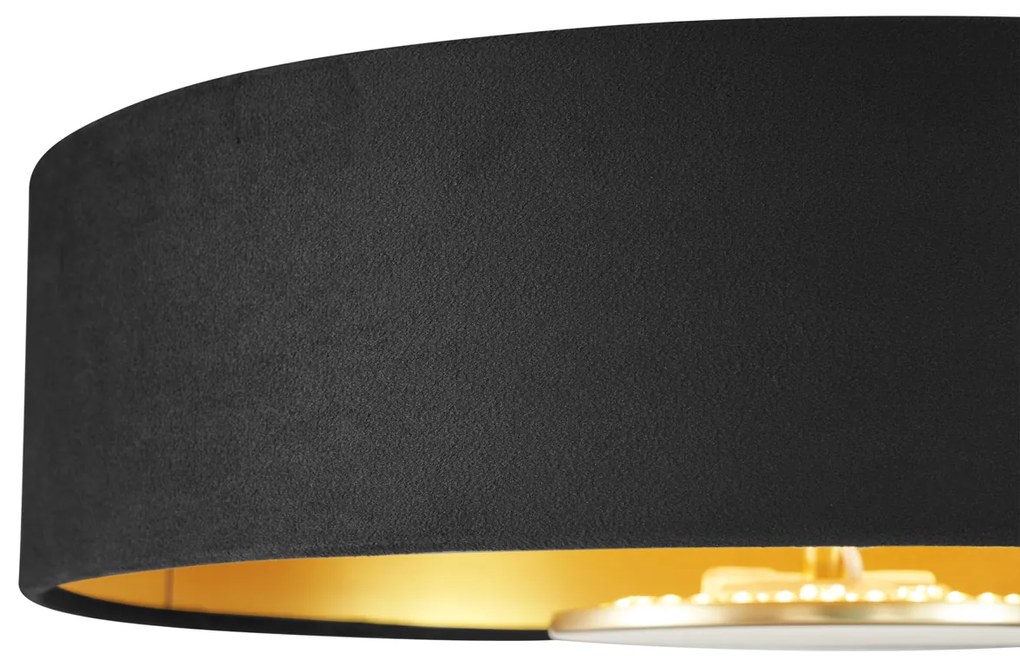 Plafoniera moderna in velluto nero con LED dimmerabile a 3 livelli - Bredow