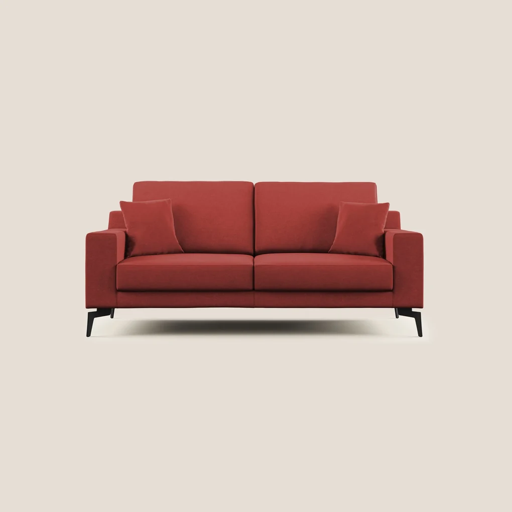 Prestige divano moderno in microfibra smacchiabile T11 rosso 206 cm