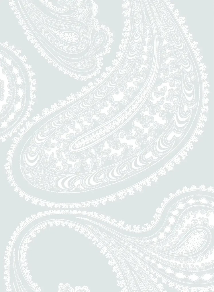 Cole & Son Carta da parati Rajapur - White on Light Blue