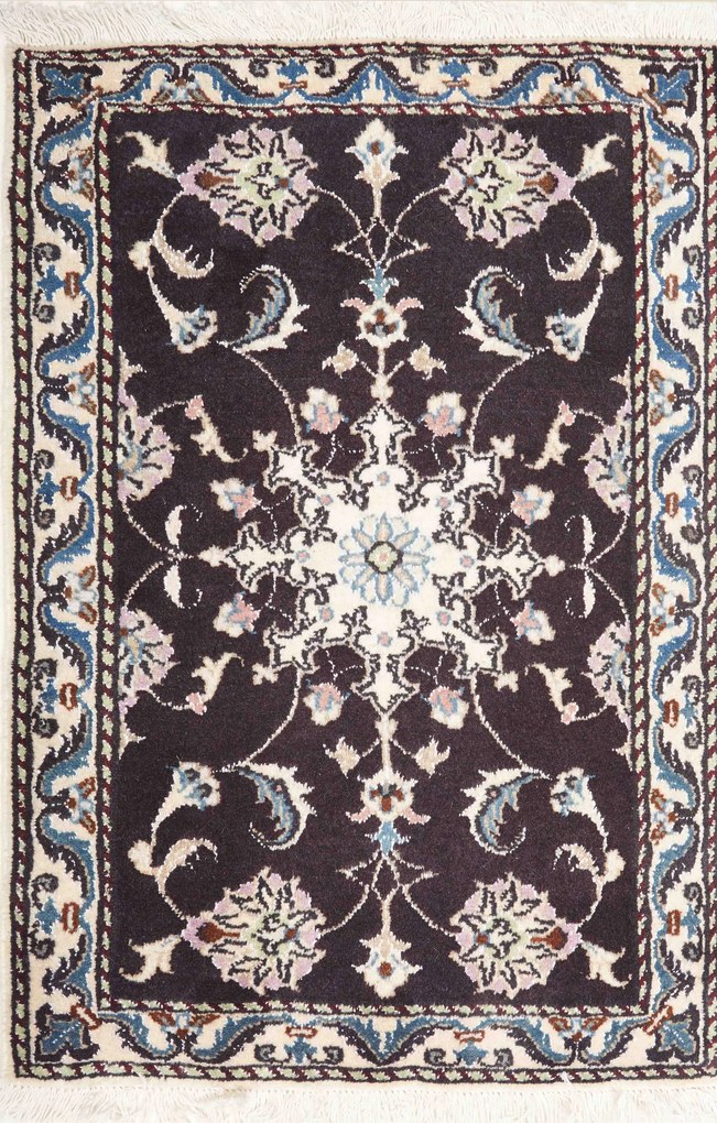 Nain Tappeto 60 x 90 Blu (Iran) Annodato A Mano