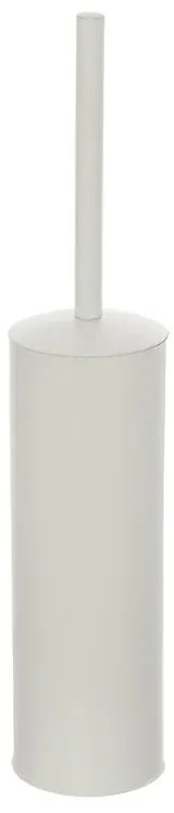 Portascopino bianco opaco con setole nere in silicone e secchio interno