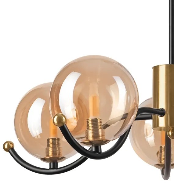 Lampadario a sospensione con supporto rigido GEORGIA 5xG9/5W/230V oro/fumé beige