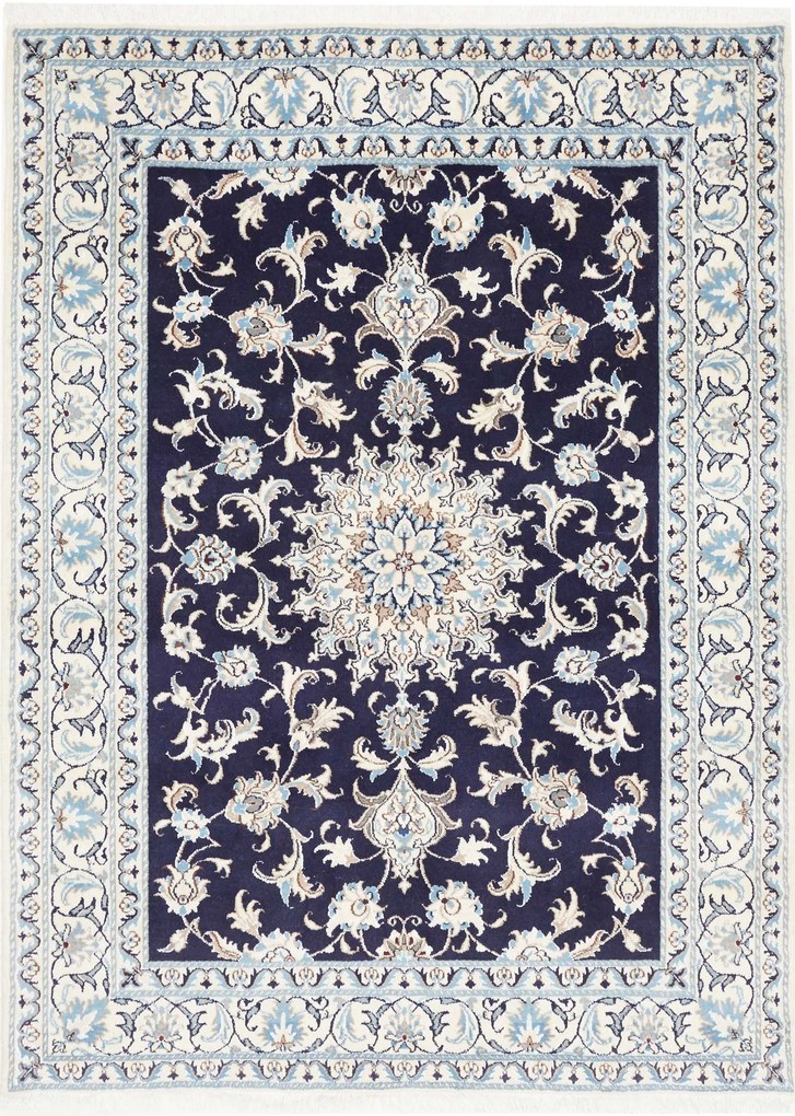 Nain Tappeto 150 x 200 Blu (Iran) Annodato A Mano