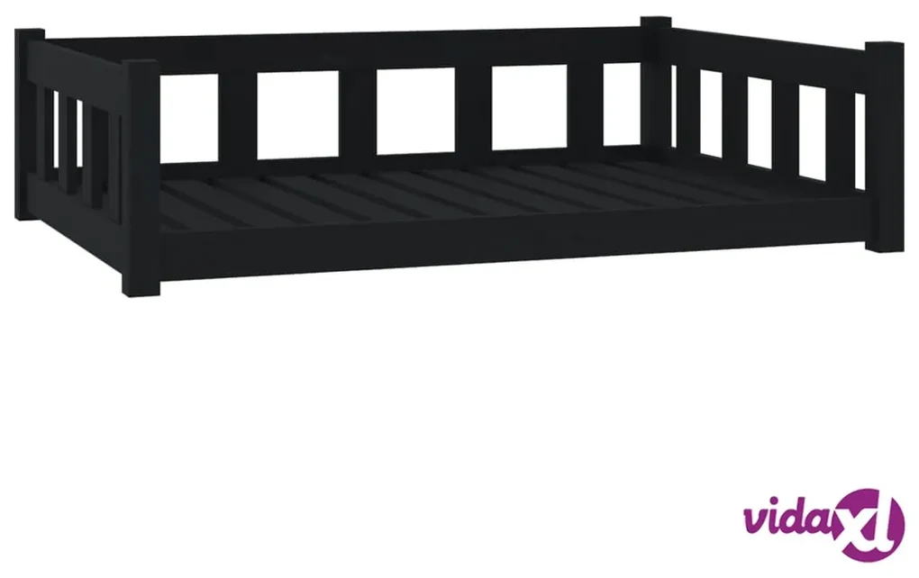 vidaXL Cuccia per Cani Nera 105,5x75,5x28 cm in Legno Massello di