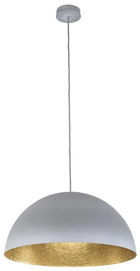 Lampadario a sospensione con filo SFERA 1xE27/60W/230V diametro 50 cm grigio/oro