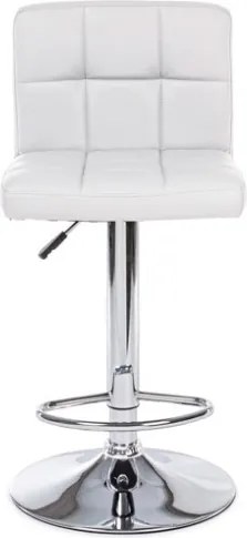 Sgabello Da Bar Alto Imbottito Ecopelle Memphis Bianco Bizzotto